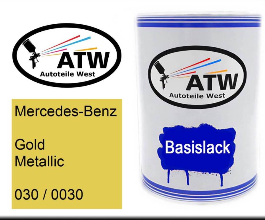 Mercedes-Benz, Gold Metallic, 030 / 0030: 500ml Lackdose, von ATW Autoteile West.